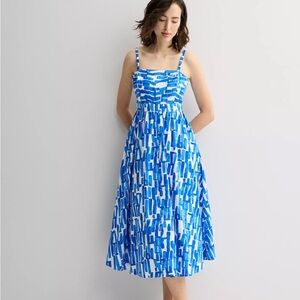 Blue and White Patterned Dress